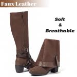 Ruiee Brown Pointed Toe Knee High Boots