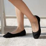 MaxMuxun Women's Black Flats Shoes Faux Suede Round Toe Ballet Dressy Flats Comfortable Slip On Walking Shoes Size 8