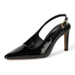 Amazon Essentials Women's Slingback Heels, Black Patent, 13
