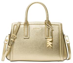 Michael Kors Laila Small Satchel, Gold-Tone Hardware/Pale Gold