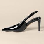 Amazon Essentials Women's Slingback Heels, Black Patent, 13