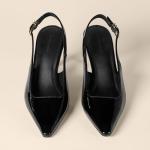 Amazon Essentials Women's Slingback Heels, Black Patent, 13