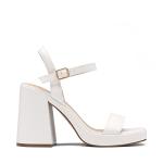 DREAM PAIRS Heels for Women Block Chunky Platform High Heels Open Toe GISELLE Fashion Wedding Party Evening Prom Dance Ankle Strap Dress Pump Sandals Shoes,Size 8,White