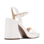 DREAM PAIRS Heels for Women Block Chunky Platform High Heels Open Toe GISELLE Fashion Wedding Party Evening Prom Dance Ankle Strap Dress Pump Sandals Shoes,Size 8,White