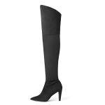 DREAM PAIRS Women's Black Thigh High Suede Boots