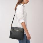 Fossil Women's Fiona Leather Crossbody Bag, Black
