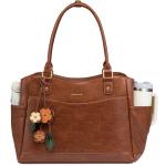 LOVEVOOK Laptop Bag for Women, 15.6inch Original Vintage Work Tote Bag Computer Office Teacher Bag with Large Cup Holder, Brown