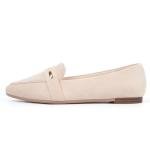 MUSSHOE Flats for Women Comfortable Pointed Toe Dressy Loafers for Women,Nude Suede 8