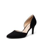 DREAM PAIRS Women's High Heel Closed Toe Dress Shoes Pumps Elegant Stiletto D'Orsay Slip On,Size 8,Black-Suede,DWUMPU2512