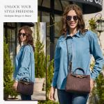 Suede Woven Tote Bag for Women Leather Shoulder Handbag Designer Top Handle Purses(Chocolate Color)