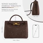 Suede Woven Tote Bag for Women Leather Shoulder Handbag Designer Top Handle Purses(Chocolate Color)