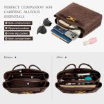 Suede Woven Tote Bag for Women Leather Shoulder Handbag Designer Top Handle Purses(Chocolate Color)