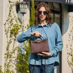 Suede Woven Tote Bag for Women Leather Shoulder Handbag Designer Top Handle Purses(Chocolate Color)