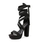 DREAM PAIRS High Chunky Block Platform Heels for Womens Strappy Gladiator Sexy Open Toe Dressy Sandal SDHS2205W Black 10