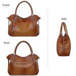 HESHE Genuine Soft Leather Purses for Women Shoulder Handbags Hobo Tote Bags Satchel Purses Crossbody Bags Pocket Travel Bags (Sorrel)