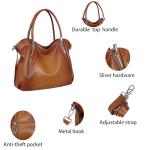 HESHE Genuine Soft Leather Purses for Women Shoulder Handbags Hobo Tote Bags Satchel Purses Crossbody Bags Pocket Travel Bags (Sorrel)