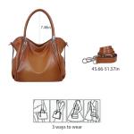 HESHE Genuine Soft Leather Purses for Women Shoulder Handbags Hobo Tote Bags Satchel Purses Crossbody Bags Pocket Travel Bags (Sorrel)
