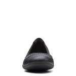 Clarks Women's Sara Bay Ballet Flat, Black Leather, 12