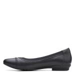 Clarks Women's Sara Bay Ballet Flat, Black Leather, 12
