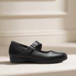 DREAM PAIRS Womens Ballet Mary Jane Flats, Comfortable Business Office Dress Shoes for Women Dressy and Work with Ankle Strap,Size 7,Black,SDFA2407W