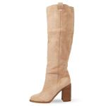 Chic Suede Knee-High Chunky Block Heel Boots
