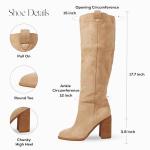 Chic Suede Knee-High Chunky Block Heel Boots