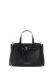 Michael Kors Women's Emilia Small Satchel, Black/Pebbled Leather, One Size