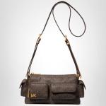 Michael Kors Women's Dakota Small Convertible Pocket Crossbody Bag, Antique Gold-Tone Hardware/Brown/Acorn