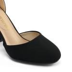 DREAM PAIRS Women's High Heel Ankle Strap Closed Toe Chunky Wedding Party Pumps Shoes,Size 10,Black/Nubuck,Angela