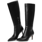 COMFITORIA Knee High Boots for Women Pointed Toe Stiletto Kitten Heel Tall Boots Fashion Side Zipper Boot Fall Winter Sexy Fashion Dress Shoes Botas Negras, Black, Size 8