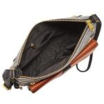 Fossil Women's Kinley Leather & Fabric Small Crossbody Purse Handbag, Black Stripe (Model: ZB7226080)