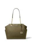 Michael Kors Jacquelyn Medium Chain Tote, Gold-Tone Hardware/Safari Green