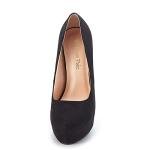 Black Suede High Heel Platform Dress Pumps