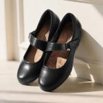 DREAM PAIRS Womens Ballet Mary Jane Flats, Comfortable Business Office Dress Shoes for Women Dressy and Work with Ankle Strap,Size 9,Black,SDFA2407W