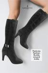 LONDON FOG Womens Event Heeled Dress Boot Black 10