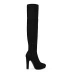 DREAM PAIRS Women's Black Chunky Thigh High Over The Knee High Heel Boots,Size 11,Black,HIGHPLAT