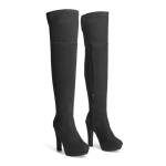 DREAM PAIRS Women's Black Chunky Thigh High Over The Knee High Heel Boots,Size 11,Black,HIGHPLAT
