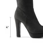 DREAM PAIRS Women's Black Chunky Thigh High Over The Knee High Heel Boots,Size 11,Black,HIGHPLAT