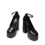 DREAM PAIRS Women's Platform High Heels Closed Toe Chunky Block Pumps Square Toe Ankle Strap Dress Fashion Party Y2K Shoes,Size 8,Black-Pu,SDPU2471W