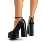 DREAM PAIRS Women's Platform High Heels Closed Toe Chunky Block Pumps Square Toe Ankle Strap Dress Fashion Party Y2K Shoes,Size 8,Black-Pu,SDPU2471W