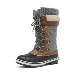 Warm Faux Fur Lined Winter Boots - Black/Grey