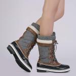 Warm Faux Fur Lined Winter Boots - Black/Grey