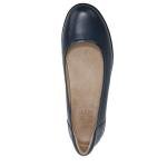 Navy Leather Slip-On Ballet Flats for Women