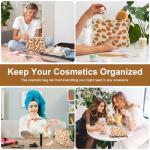 Floral Retro Makeup Bag - Corduroy Travel Organizer