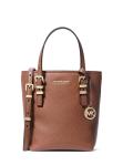Michael Kors Quinn Extra Small Tote Crossbody Bag, Gold-Tone Hardware/Pebble Leather/Luggage