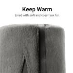 DREAM PAIRS Women's Knee High Low Hidden Wedge Boots Suede Faux Fur Lining Side Zipper Knee High Buckle Boots,Size 8,Grey/Suede,URA