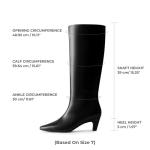 DREAM PAIRS Women Knee High Boots 2 Inch Kitten Heel Fashion Square Toe Wide Calf Long Boots,Size 8,Black,DWUMKB2508