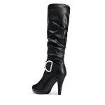 DREAM PAIRS Knee High Boots for Women Sexy Pointed Toe Stiletto High Heel Boots, Fashion & Classic Dress Boots,Size 8,Black/Pu,PARIS