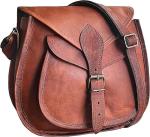 Rustic Town Small Brown Leather Crossbody Bag