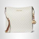 Michael Kors Women's Jet Set Large Messenger Bag, Gold-Tone Hardware/Vanilla